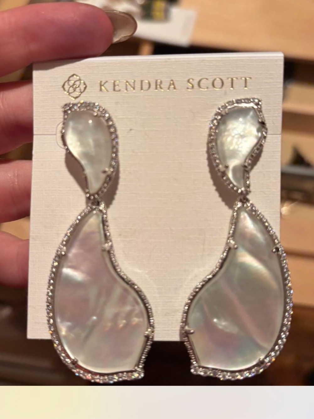 Kendra Scott Iridescent Mother-of-Pearl Teardrop Dangle Earrings
